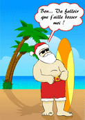 P&egrave;re No&euml;l en vacances au soleil